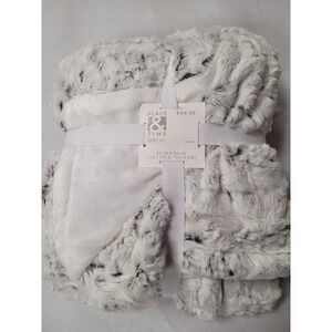 Place & Time Everyday Throw Blanket, 50 x 60, Faux Fur, Plush, Cozy